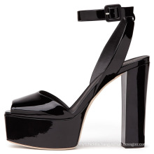 PVC Cross Straps Sandals High Platform Chunky Women High Heel Pumps